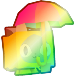 Shiny Rainbow Umbrella Cat
