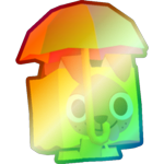 Shiny Rainbow Umbrella Dog