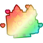 Shiny Rainbow Valentines Cat