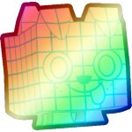 Shiny Rainbow Wireframe Dog